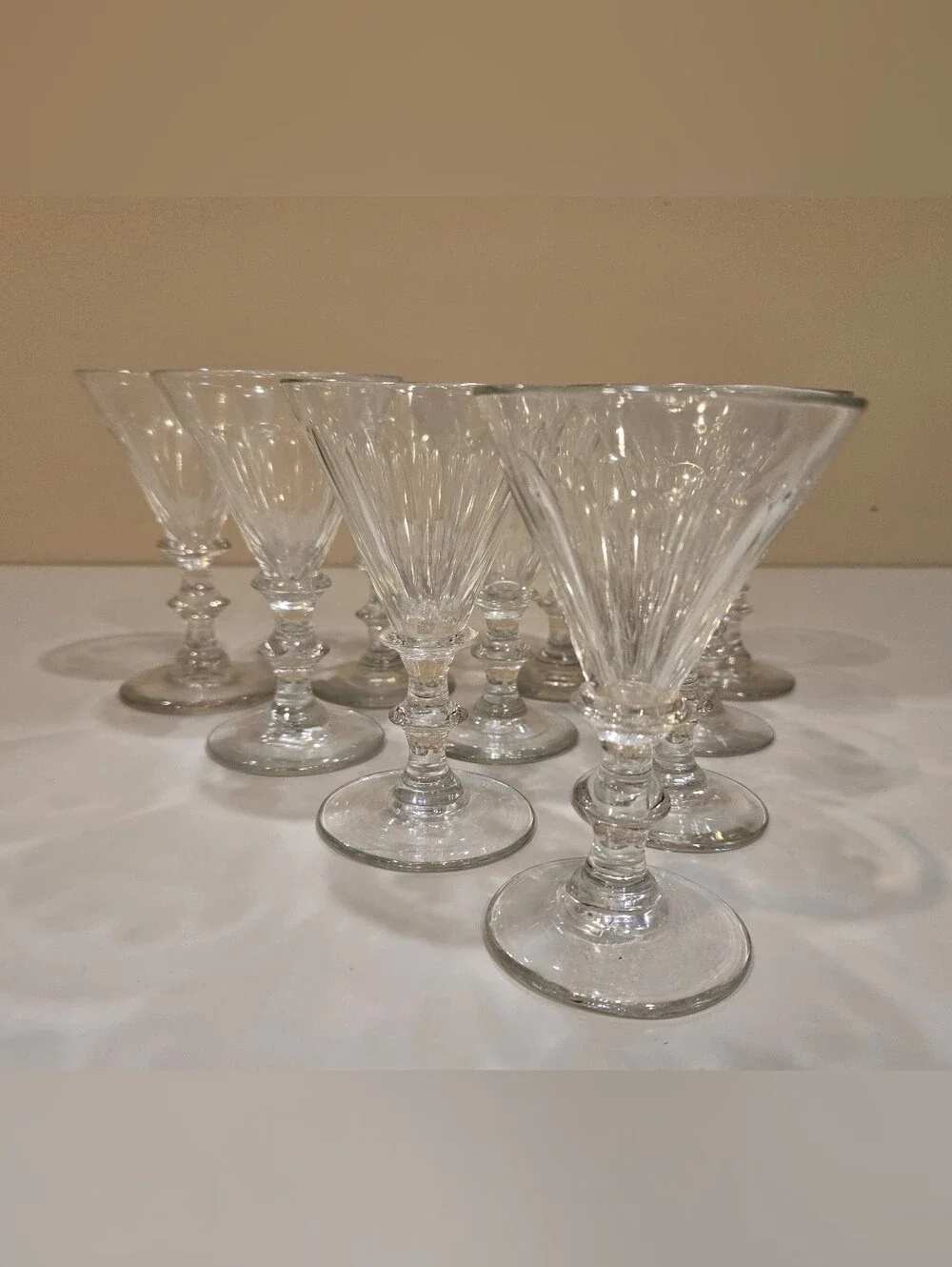 19th Century Snerleglass By Holmegaard Denmark Set Of 10 Toasting Glasses